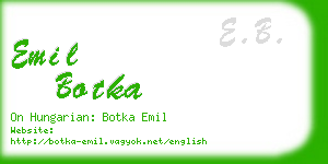 emil botka business card